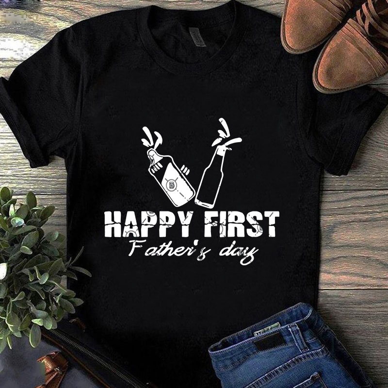 Happy First Father’s Day SVG, Milk SVG, Beer SVG, Baby SVG, Father’s Day SVG t shirt design for sale