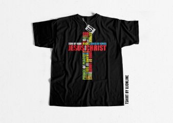 Jesus Christ Cross Typography t-shirt design for commercial use