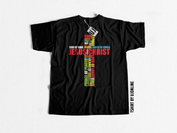 Jesus christ cross typography t-shirt design for commercial use