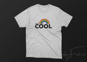 Looking Cool | Rainbow Graphic T shirt Design
