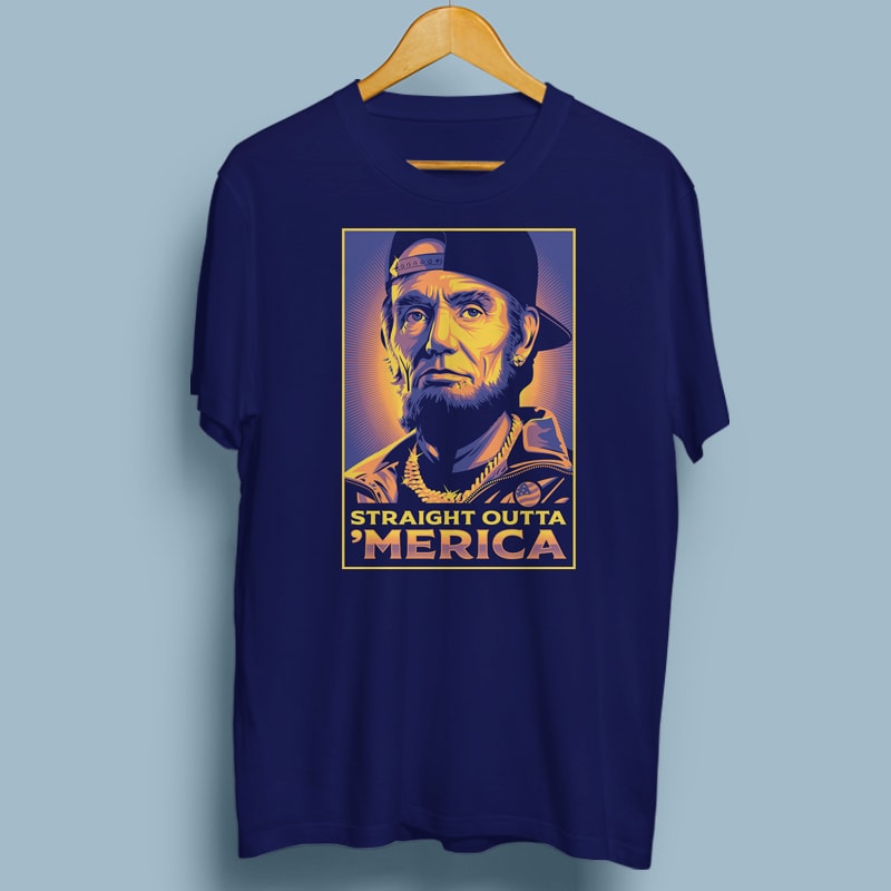 STRAIGHT OUTTA AMERICA buy t shirt design for commercial use