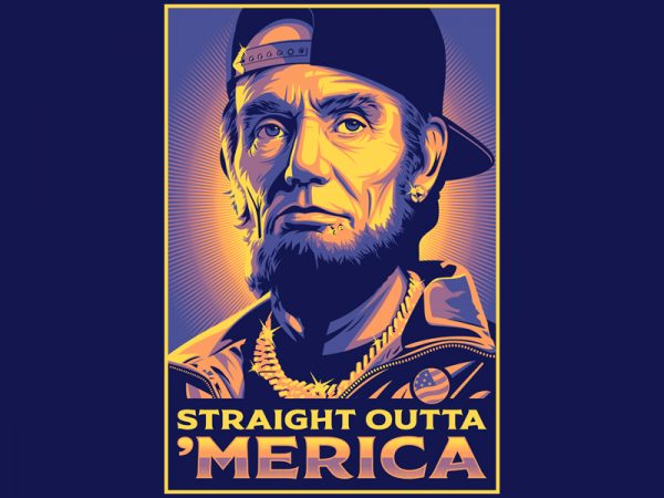 Straight outta america buy t shirt design for commercial use