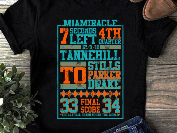 Miamiracle 7 seconds left fourth quarter 9th december 2018 football svg, sport svg, funny svg buy t shirt design for commercial use