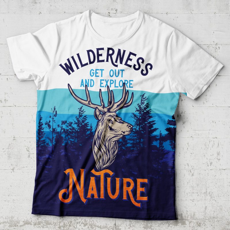 Wilderness Nature commercial use t-shirt design