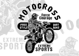 Motocross Force Courage t-shirt design for sale