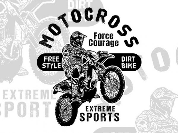 Motocross force courage t-shirt design for sale
