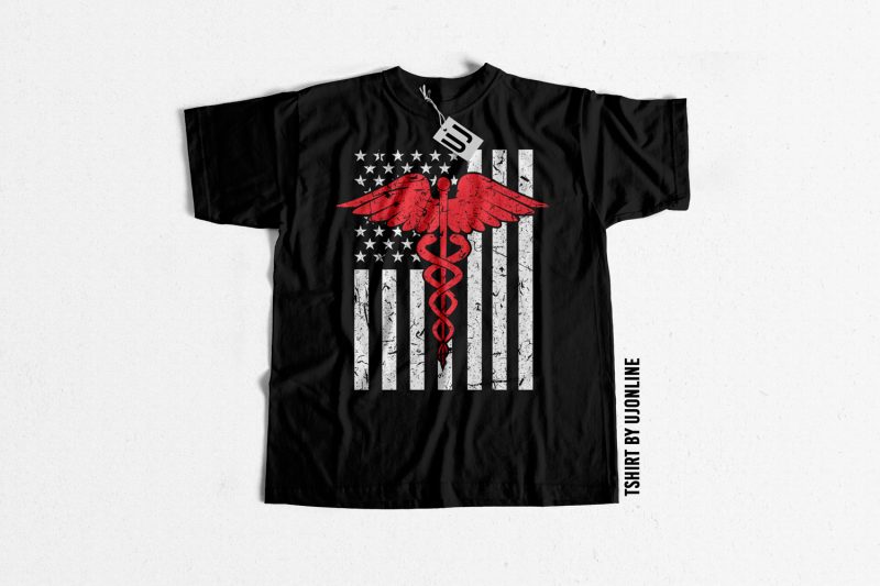 NURSING FLAG – FIGHT COVID19 t shirt design for purchase