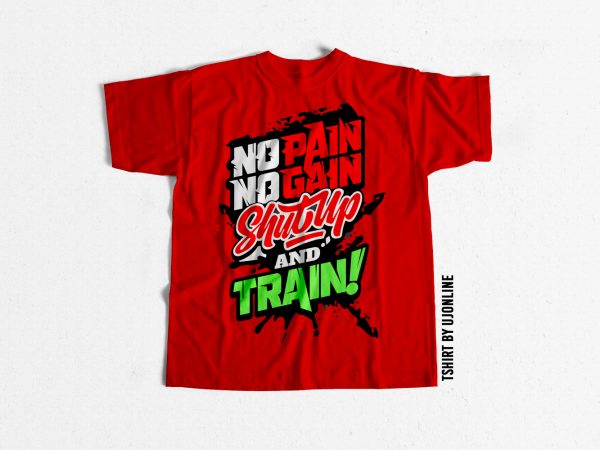 No pain no gain gym t shirt design for purchase