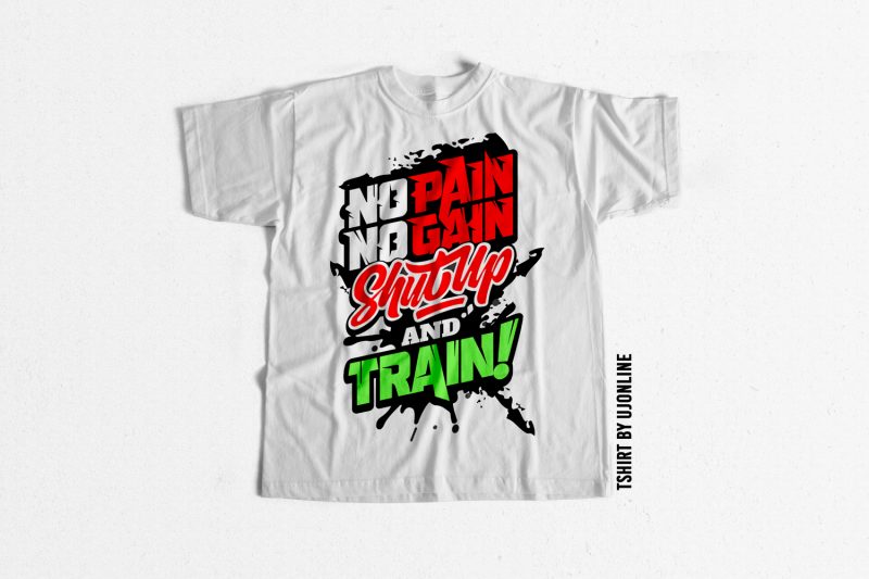 No Pain No Gain Gym t shirt design for purchase