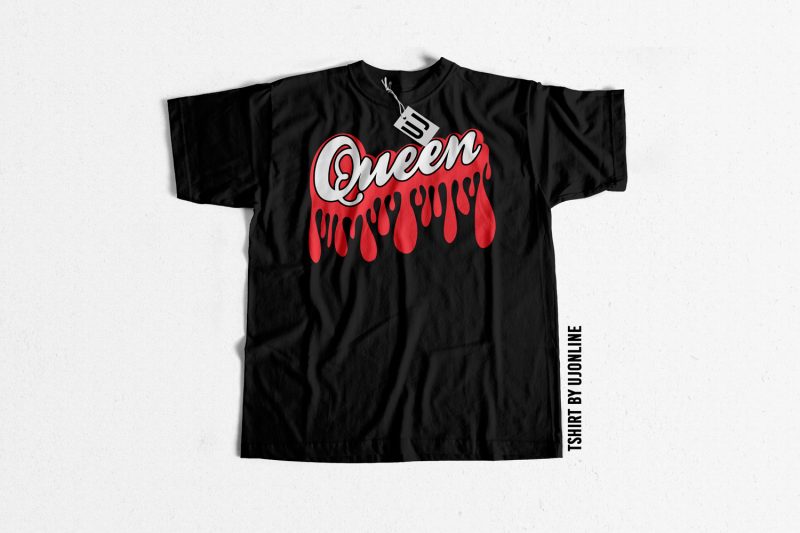 Queen Dripping Typography t-shirt design