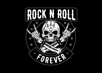 ROCK AND ROLL SKULL buy t shirt design artwork