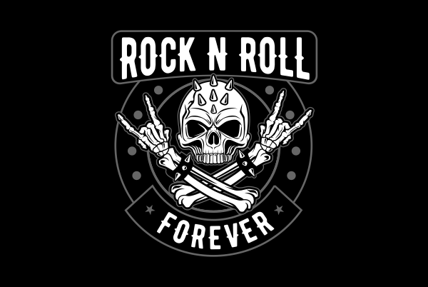 Rock and roll skull buy t shirt design artwork
