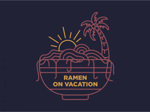 Ramen on vacation design for t shirt