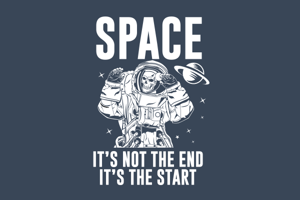 Skull astronaut commercial use t-shirt design