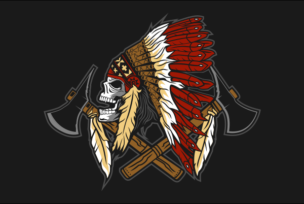 Skull indian native t-shirt design