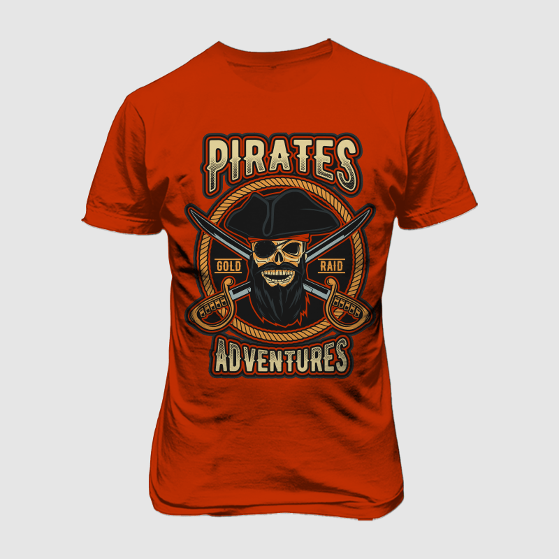 SKULL PIRATE t-shirt design for commercial use