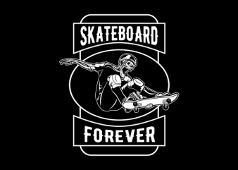 SKULL SKATE BOARD graphic t-shirt design