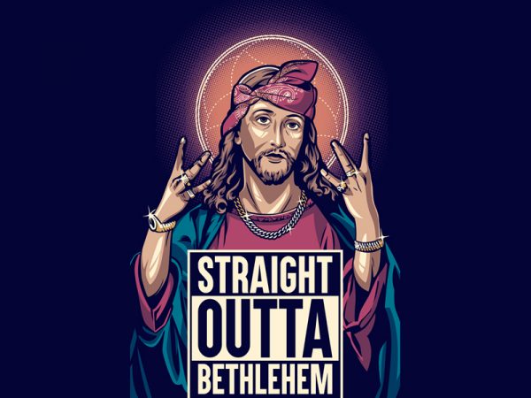 Straight outta bethlehem t shirt design for sale