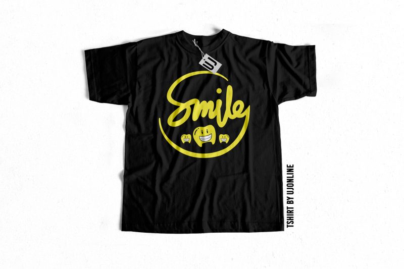 Smiley typography buy t shirt design for commercial use