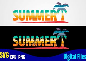 Summer, Summer svg, palm, retro, distressed, vintage, grunge, Funny Summer design svg eps, png files for cutting machines and print t shirt designs for sale t-shirt design png