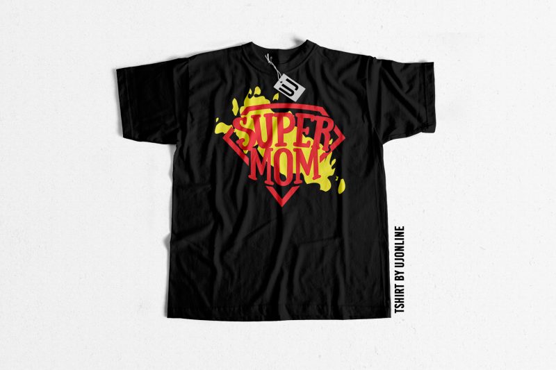 Super MOM print ready t shirt design