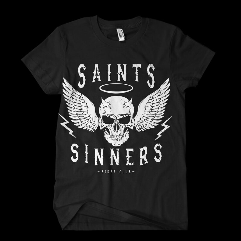 saint sinners t shirt design template