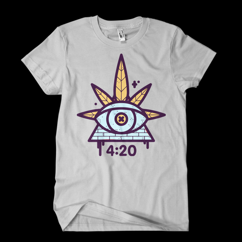 weed cartoon t shirt design template