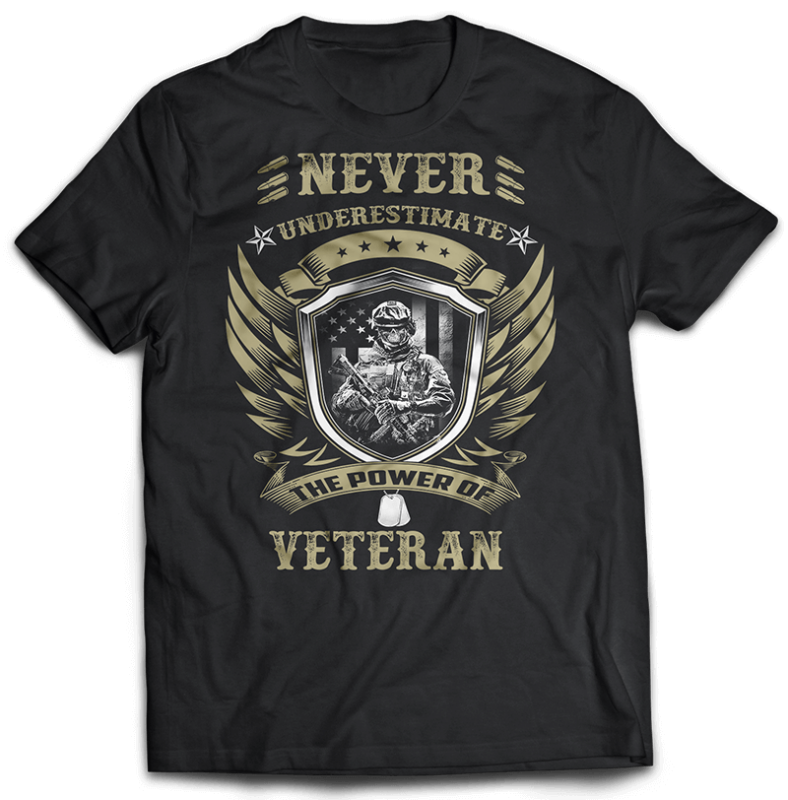 BUNDLE 43 tshirt designs PART 2 Veteran, Army And Military PSD file EDITABLE t shirt bundles