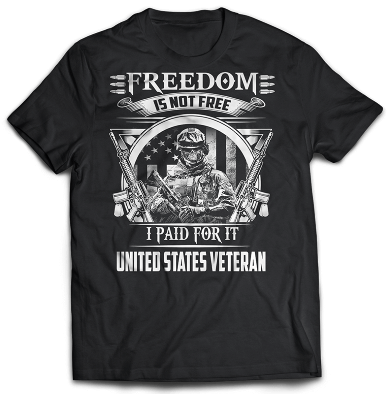 BUNDLE 43 tshirt designs PART 2 Veteran, Army And Military PSD file EDITABLE t shirt bundles