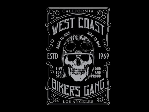 Bikers gang t shirt design template