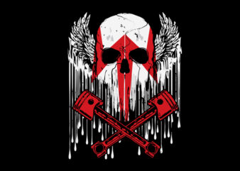 cool skull biker t shirt design template