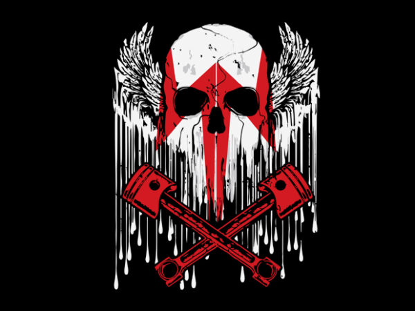Cool skull biker t shirt design template