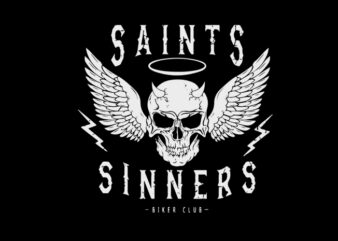 saint sinners t shirt design template