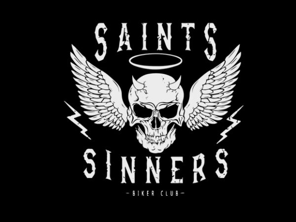 Saint sinners t shirt design template