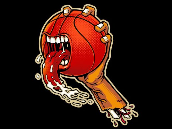 Scary basketball t shirt design for sale