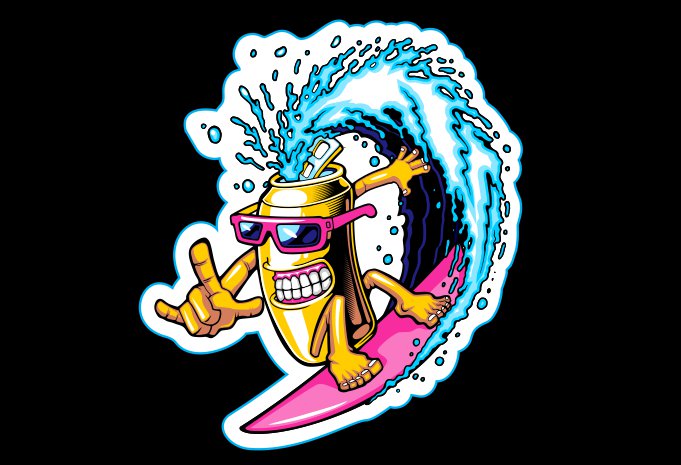 Cans Surfing buy t shirt design artwork - Buy t-shirt designs