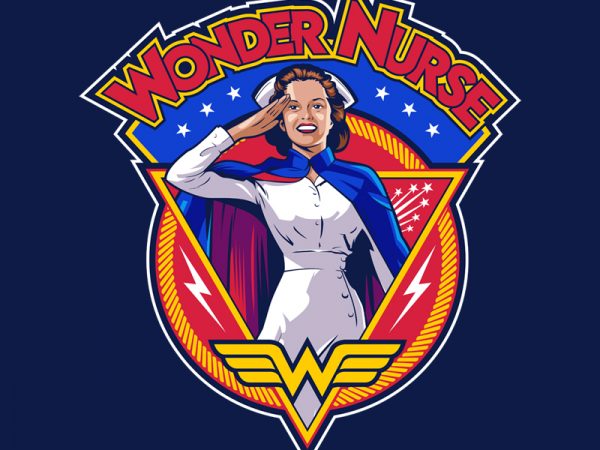 Wonder nurse t-shirt design for sale