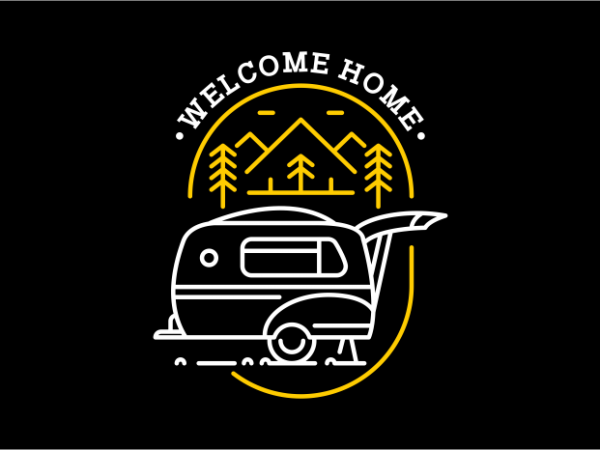 Welcome home graphic t-shirt design