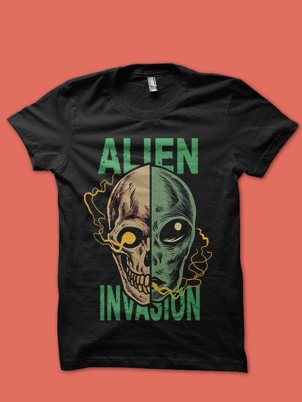 alien invasion t shirt design for sale
