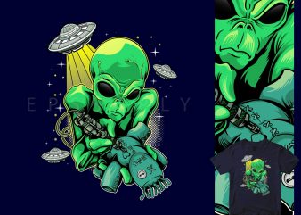 alien tattooing voodoo dolls t shirt design for sale