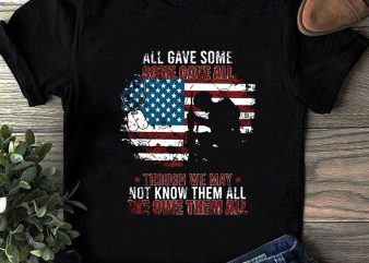 All Gave Some Some Gave All Though We May Not Know Them All We Owe Them All SVG, America SVG, NAVY SVG graphic t-shirt design