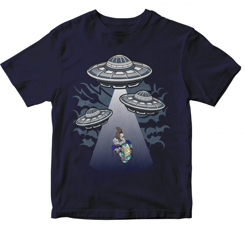 astronaut sucked, Alien attack ready made tshirt design