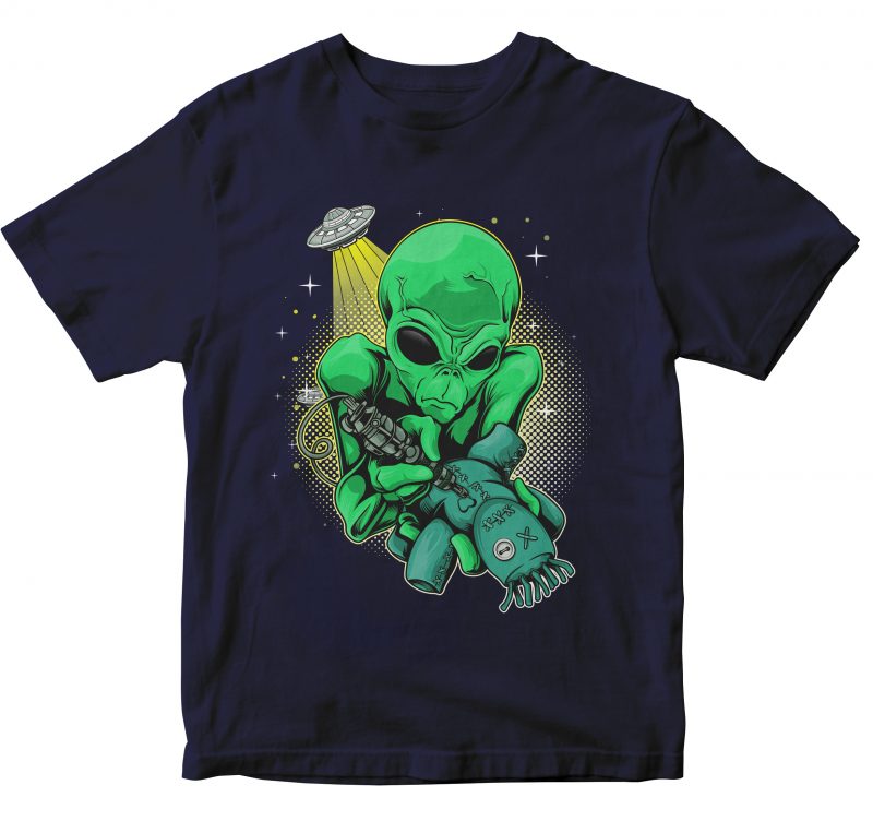alien tattoo t shirt design for sale