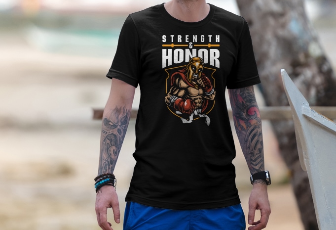 Spartan Strength Honor Vector T shirt Design