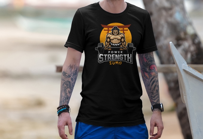Power Strength Sumo Vector T-shirt Design