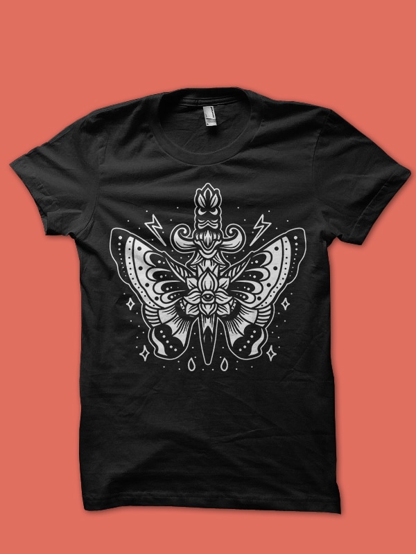 butterfly tattoo ready made tshirt design