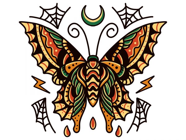 Butterfly tattoo design design for t shirt
