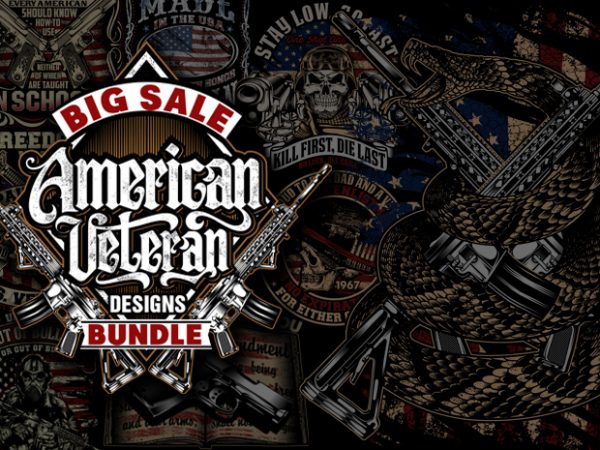 Big sale american veteran bundle t shirt template