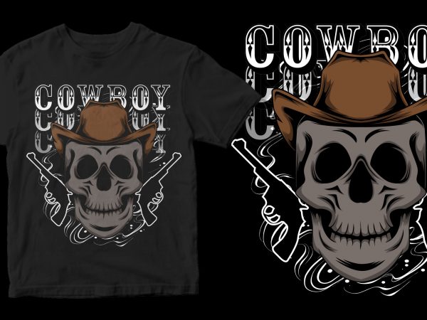 Cowboy skull shirt design png