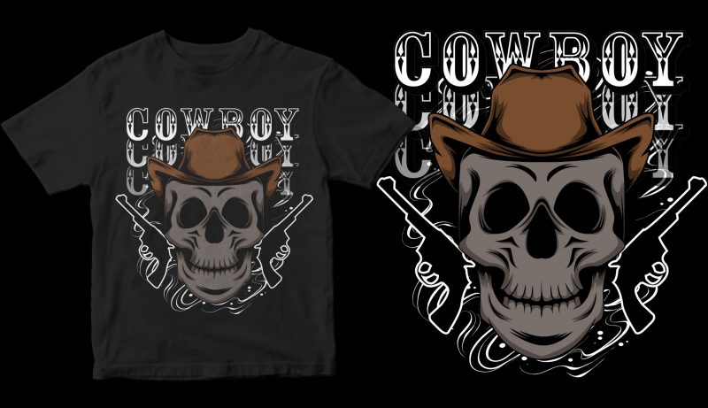 cowboy skull shirt design png